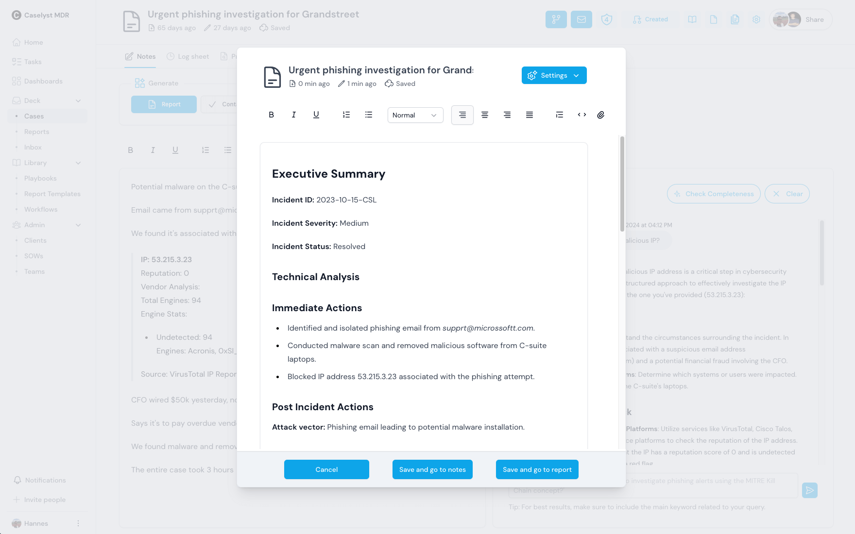 Automatically generate reports